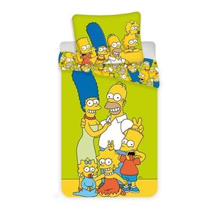 Lenjerie de pat Jerry Fabrics Simpsons, de copii, din bumbac, 140 x 200 cm, 70 x 90 cm imagine