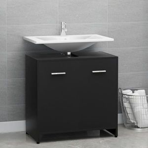 vidaXL Dulap de baie, negru, 60 x 33 x 61 cm, PAL imagine