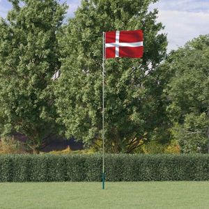 vidaXL Steag Danemarca și stâlp din aluminiu, 5, 55 m imagine