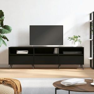 vidaXL Comodă TV, negru, 150x30x44, 5 cm, lemn prelucrat imagine