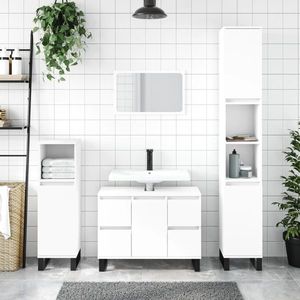 vidaXL Dulap pentru baie, alb, 80x33x60 cm, lemn compozit imagine