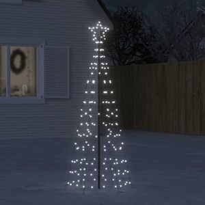 vidaXL Lumină brad de Crăciun cu țăruși 220 LED-uri, alb rece, 180 cm imagine