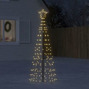 vidaXL Con de lumină brad de Crăciun cu 220 LED-uri, alb cald, 180 cm imagine