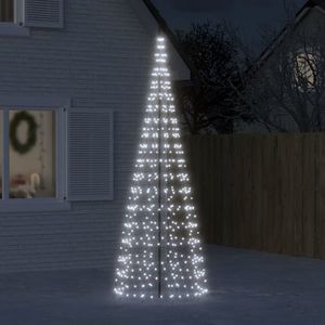 vidaXL Lumină brad de Crăciun pe catarg, 550 LED-uri, alb rece, 300 cm imagine