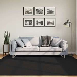 vidaXL Covor HUARTE, fir scurt, moale și lavabil, negru, 200x200 cm imagine