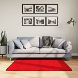 vidaXL Covor HUARTE, fir scurt, moale și lavabil, roșu, 120x120 cm imagine