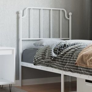 vidaXL Tăblie de pat metalică, alb, 80 cm imagine