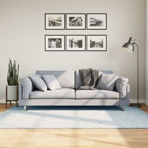 vidaXL Covor HUARTE, fir scurt, moale și lavabil, albastru, 140x200 cm imagine