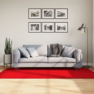 vidaXL Covor HUARTE, fir scurt, moale și lavabil, roșu, 100x200 cm imagine