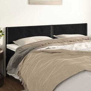 vidaXL Tăblii de pat, 2 buc, negru, 80x5x78/88 cm, catifea imagine