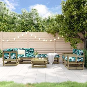 vidaXL Set mobilier relaxare de grădină, 8 piese, lemn de pin tratat imagine
