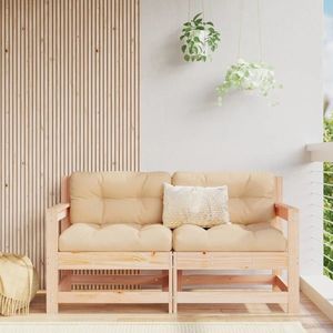 vidaXL Canapea de colț de grădină, 2 buc., lemn masiv de pin imagine