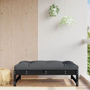 vidaXL Taburet de grădină, 120x80 cm, negru, lemn masiv de pin imagine