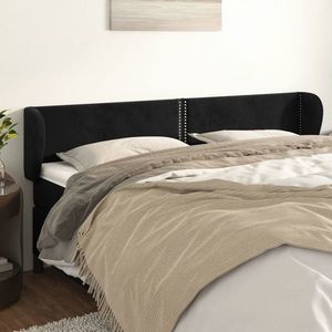 vidaXL Tăblie de pat cu aripioare negru 163x23x78/88 cm catifea imagine
