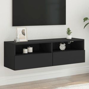 vidaXL Comodă TV de perete, negru, 100x30x30 cm, lemn prelucrat imagine