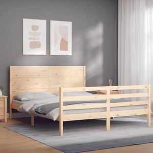 vidaXL Cadru de pat cu tăblie, 160x200 cm, lemn masiv imagine