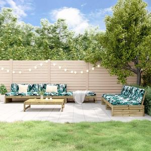 vidaXL Set mobilier relaxare de grădină, 6 piese, lemn de pin tratat imagine
