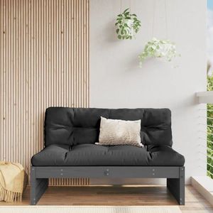 vidaXL Canapea de mijloc de grădină, gri, 120x80 cm, lemn masiv pin imagine