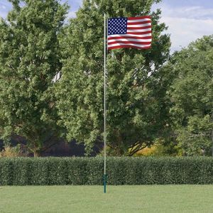 vidaXL Steag SUA și stâlp din aluminiu, 6, 23 m imagine