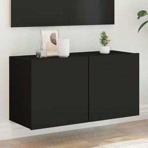 vidaXL Comodă TV de perete, negru, 80x30x41 cm imagine