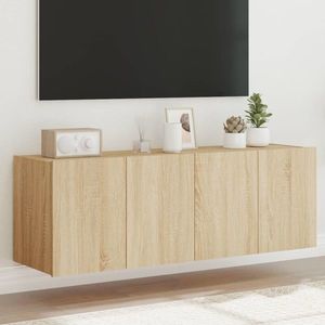vidaXL Comodă TV de perete cu LED, 2 buc. stejar sonoma, 60x35x41 cm imagine
