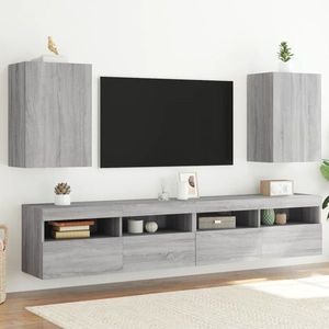vidaXL Comode TV de perete, 2 buc., gri sonoma, 40, 5x30x60 cm, lemn imagine