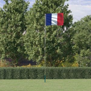 vidaXL Steag Franța și stâlp din aluminiu, 5, 55 m imagine