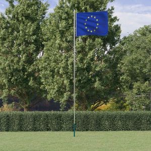 vidaXL Steag Europei și stâlp din aluminiu, 6, 23 m imagine