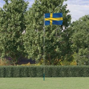 vidaXL Steag Suedia și stâlp din aluminiu, 5, 55 m imagine