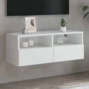 vidaXL Comode TV de perete, alb, 80x30x30 cm, lemn prelucrat imagine