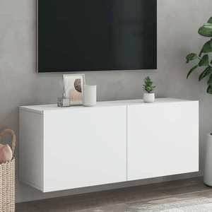 vidaXL Comodă TV de perete, alb, 100x30x41 cm imagine