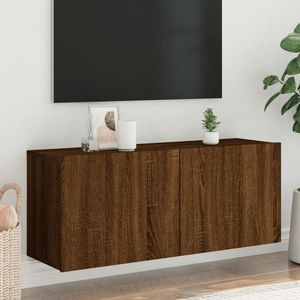 vidaXL Comodă TV de perete, stejar maro, 100x30x41 cm imagine
