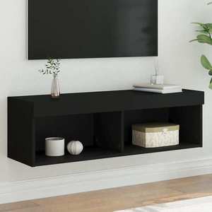 vidaXL Comodă TV cu lumini LED, negru, 100x30x30 cm imagine