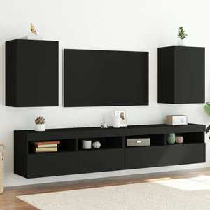 vidaXL Comode TV de perete, 2 buc. negru, 40, 5x30x60 cm lemn prelucrat imagine