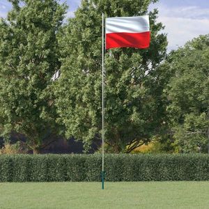 vidaXL Steag Polonia și stâlp din aluminiu, 6, 23 m imagine