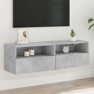 vidaXL Comodă TV de perete, gri beton, 100x30x30 cm, lemn prelucrat imagine