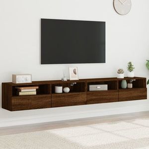 vidaXL Dulapuri TV de perete 2 buc. stejar maro 100x30x30 cm lemn imagine