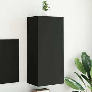 vidaXL Comodă TV de perete, negru, 40, 5x30x90 cm, lemn prelucrat imagine
