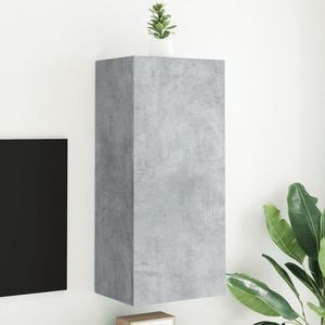 vidaXL Comodă TV de perete, gri beton, 40, 5x30x90 cm, lemn prelucrat imagine