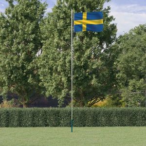 vidaXL Steag Suedia și stâlp din aluminiu, 6, 23 m imagine