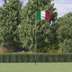 vidaXL Steag Italia și stâlp din aluminiu, 5, 55 m imagine
