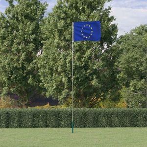 vidaXL Steag Europa și stâlp din aluminiu, 5, 55 m imagine