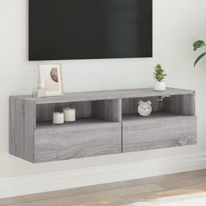 vidaXL Comodă TV de perete, gri sonoma, 100x30x30 cm, lemn prelucrat imagine