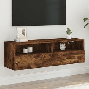 vidaXL Comodă TV de perete, stejar fumuriu, 100x30x30cm, lemn prelucrat imagine
