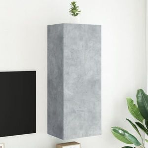 vidaXL Comodă TV de perete, gri beton, 40, 5x30x102 cm, lemn prelucrat imagine