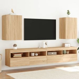 vidaXL Comode TV de perete, 2 buc., stejar sonoma, 40, 5x30x60 cm, lemn imagine