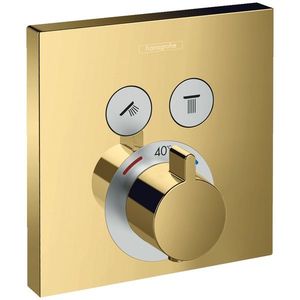 Baterie cada - dus termostatata Hansgrohe ShowerSelect cu montaj incastrat necesita corp ingropat gold optic lustruit imagine