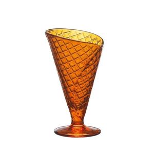 Cupa desert sticla portocaliu Bormioli Gelato Spray 280 ml imagine