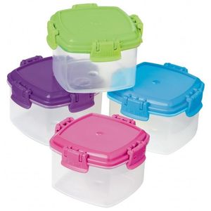 Set 4 cutii alimente plastic Knick Knack To Go diverse culori 62 ml imagine