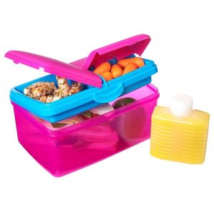 Cutie alimente din plastic 3 comp+sticluta apa Sistema Lunch Box Quaddie 2L imagine